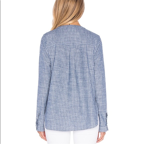 Joie Kalan Striped Chambray Boho Blouse Size Small 100% Cotton Nautical Theme - Picture 4 of 16
